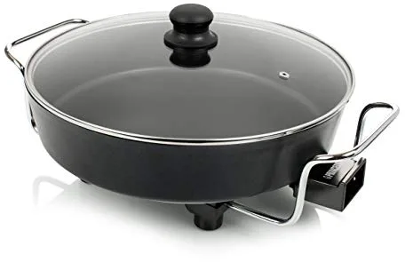 Princess 162367 Multi Wonder Chef Pro, Cazuela multiusos eléctrica versátil, 35 cm de diámetro, 7 cm de profundidad, termostato regulable, 1800 W, Negro