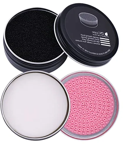 DUcare limpiador de brochas de maquillaje 2 piezas : limpiador de jabón 60g y esponja de eliminación de color,Almohadilla de limpieza de silicona,limpiador de pinceles de maquillaje