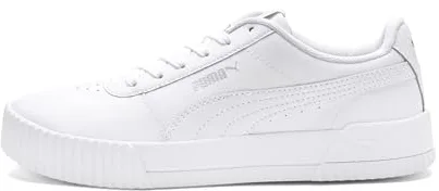 PUMA Women Carina L Sneakers, Puma White-Puma White-Puma Silver, 38 EU