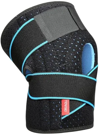 TOVIKI Rodilleras Menisco y Ligamento Deportiva Ajustable Rodillera de Neopreno con Silicona Rodillera Crossfit para Artritis Desgarro de Menisco Tendinitis Correr Unisex 1 Articulo