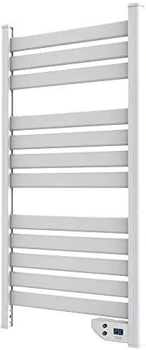 Cecotec Radiador Toallero Eléctrico Bajo Consumo Ready Warm 9000 Twin Towel White. Seca Toallas de 500 W, IP24 2 Modos, Temporizador, Pantalla LED, Diseño Moderno, Kit de instalación