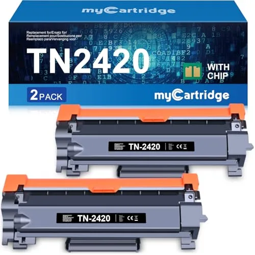 myCartridge Toner TN2420 Compatible Toner Brother mfc-l2710dw para Brother MFC-L2710DW DCP-L2530DW HL-L2350DW HL-L2375DW MFC-L2750DW para TN 2420 tn-2420 (2 Negro)