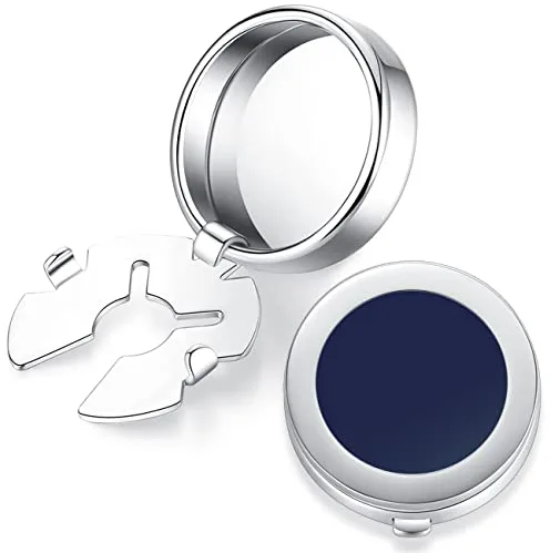 Honey Bear Cubre cubiertas de botones concha de mar blanco redonda Pearl/Onyx Negro Gemelos,para la camisa ordinaria de los hombres (Azul)