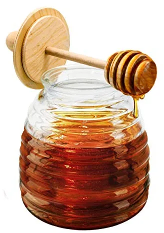 NERTHUS FIH 348 Tarro para Miel con Dispensador, Transparente, Cristal