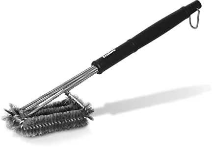 Enders Cepillo barbacoa Premium como cepillo acero inoxidable - Cepillo barbacoa de limpieza con asa de plástico para limpiezas de rejillas de barbacoas de gas #8814