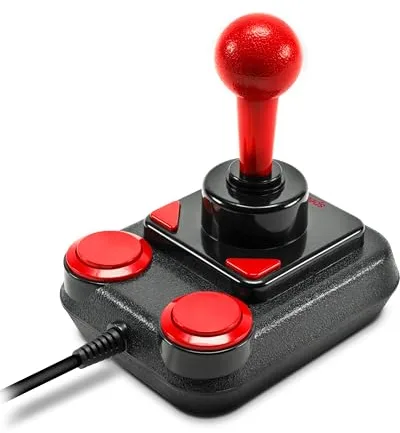 Speedlink COMPETITION PRO EXTRA USB Joystick - Joystick digital para PC con DirectInput y microinterruptor, para juegos arcade y retro, negro-rojo