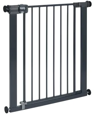 Safety 1st Easy Close Metal, Barrera Seguridad Niños Escalera Presión, 73–80cm (máx. 108cm), Valla Seguridad Infantil Fácil Cierre, Abre 1 Mano, Sin Tornillos (Sin Taladros), Doble Bloqueo, Negra