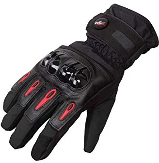 2KP CE Guantes de Moto para Hombre Mujer, Guantes de Moto para Primavera, Guantes Moto Impermeables a Prueba Viento Guantes Térmicos con Pantalla Táctil con Nudillo Duro para Motocross Racing BMX MTB