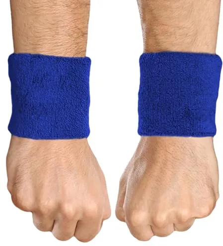 Tough Outfitters - Pulsera deportiva para entrenamiento para hombres y mujeres, bandas negras para el sudor para muñecas, bandas de sudor para gimnasio, muñequeras de toalla para tenis o correr