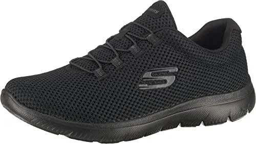Skechers Mujer Summits 12985 Zapatillas, Black Mesh/ Trim, 40 EU