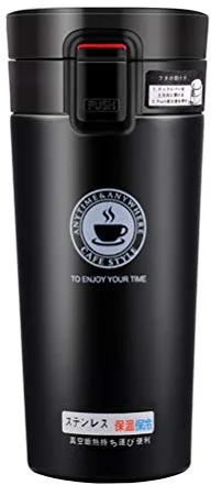 Vaso Termico Café Termo Taza Termica Viaje Para Llevar Sin Bpa (Negro)