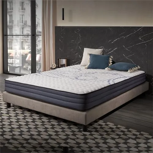 Naturalex - Colchón Viscoelástico Perfectsleep 150x190 cm - 21 cm - Equilibrado - Espuma HR + Blue Látex - Transpirable - Confortable - Ergonómico - Hipoalergénico - Reversible Verano/Invierno