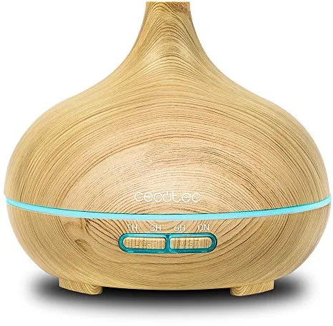 Cecotec Humidificador Ultrasónico y Difusor de Aromas con Temporizador Pure Aroma 300 Yang. 10 W, 300 ml, Temporizador hasta 6 horas, 7 Colores LED, Función Aromaterapia, Ultrasilencioso