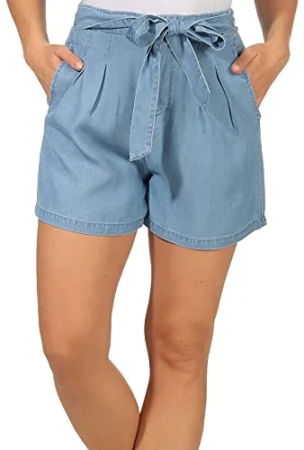 Vero Moda Vmmia Hr Loose Summer Shorts Ga Noos, Pantalones Cortos, Mujer, Light Blue Denim, M