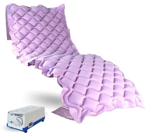 Mobiclinic®, Colchón antiescaras de Aire alternante, Modelo mobi 1, con Motor compresor, PVC médico ignífugo, Marca española, para escaras Grado i, 130 Celdas, Color Lila