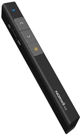 Norwii N26 Puntero Laser Presentaciones, Presentador de Diapositivas Remoto Mando para Powerpoint Presentación, Keynote, Prezi, Windows, Mac, Linux, Android (Negro-26)