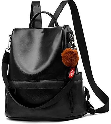 ECOTISH Anti-robo Mujer Mochila de Cuero de pu mochila de Bolsa de mano Mochilas Casual Bolsa de viaje Messenger Bag Backpack