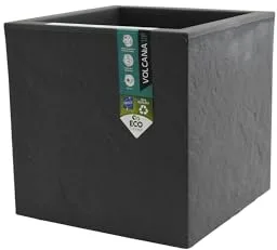 EDA Volcania Up - Maceta, color gris antracita, 29.5 cm