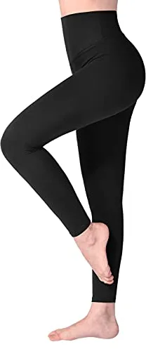 SINOPHANT Mallas Deporte Mujer de Cintura Alta, Leggins de Control de Abdomen Opacas, Elásticas, Leggings Mujer Vestir, Suaves como la Mantequilla S-M 1 Piezas Negro