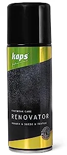 Kaps Renovator - Spray Nobuck, Ante y Terciopelo - Renovación del Color, Restauración y Cuidado - Revive y Revitalizo los Zapatos y Bolsos (100 - Transparente/Incoloro)