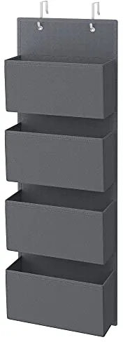 SONGMICS RDH04G - Estantería para Colgar en la Puerta o en la Pared, para Dormitorio, Oficina, 12 x 33,5 x 100 cm, Color Gris