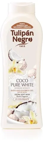 Tulipán Negro - Gel de Baño Coco Pure White, Nutritivo e Hidratante, Gel de Ducha con Fragancia a Coco, 650 ml