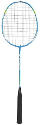 Raqueta de bádminton Talbot Torro Fighter Plus 429808 con sistema de empuñadura Airflex y perfil de marco Powerwave para una mejor aceleración de la pelota. Azul/Verde.