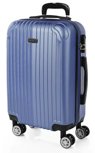 Maleta de Viaje Cabina Rígida 4 Ruedas 55 cm Trolley ABS. Equipaje de Mano. Pequeña Resistente Cómoda y Ligera. Low Cost Ryanair. Estudiante. Calidad y Diseño. T71550, Color azul zafiro