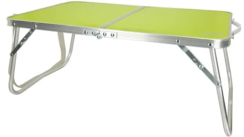 AKTIVE Mesa playa plegable, Mesa baja playa, 60x40x25 cm, color verde, estructura de metal, tablero de madera, mesa plegable camping pequeña, cierre de seguridad (52811)