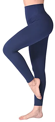 SINOPHANT Mallas Deporte Mujer de Cintura Alta, Leggins de Control de Abdomen Opacas, Elásticas, Leggings Mujer Vestir, Suaves como la Mantequilla L-XL 1 Piezas Azul Marino