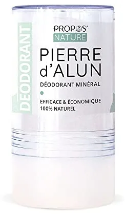 Desodorante mineral piedra de alumbre orgánica, 115 g, 100% natural, sin alcohol, sin fragancia, sin colorantes, sin cloridrato de aluminio ni conservante