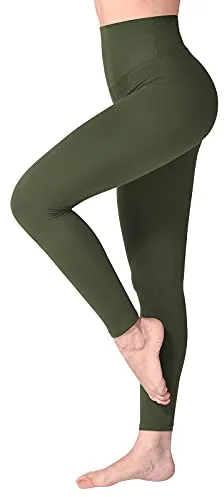 SINOPHANT Mallas Deporte Mujer de Cintura Alta, Leggins de Control de Abdomen Opacas, Elásticas, Leggings Mujer Vestir, Suaves Como la Mantequilla L-XL 1 piezas verde militar