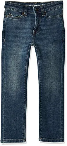 Amazon Essentials Jeans elásticos Ajustados para niño, Lavado Medio, 7 Slim