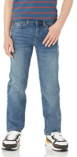 Amazon Essentials Jeans Regulares de Corte Recto para niño, Lavado Ligero, 12 años en adelante