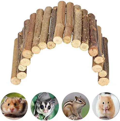 HEEPDD Puente de madera para hámster, puente de madera para roedores, juguete de hámster de madera para rata, juguete de hámster de madera para rata, lagarto, tortuga y erizo
