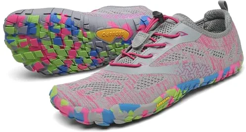 SAGUARO Hombre Mujer Barefoot Zapatillas de Trail Running Minimalistas Zapatillas de Deporte Fitness Zapatos Descalzos para Correr en Montaña Escarpines de Agua, Rosa Caramelo, 40 EU