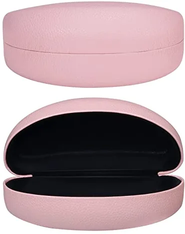 molshine Funda rígida para gafas de sol,funda clásica grande para gafas de sol,gafas con paño de limpieza,bolsa,rosa,L