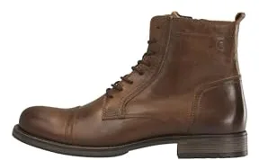 JACK & JONES - Jfwrussel Leather Cognac 19, Botas Estilo Motero Hombre, Marrón (Cognac Cognac), 44 EU