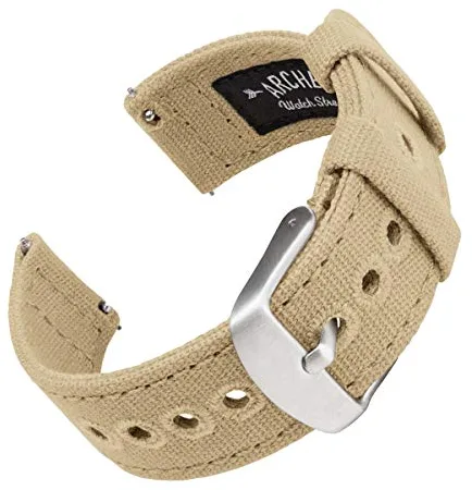 Archer Watch Straps - Correas de Reloj de Tela de Liberación Rápida (Arena, 20mm)