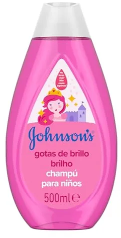 JOHNSON’S Kids Shampoo Brillo y Fuerza (1 x 500 ml), champú hidratante con aceite de argán y proteínas de seda, champú sin sulfatos que hidrata y potencia el brillo, con fórmula No Llores Más