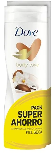Dove Pack Ahorro Crema Hidratante Corporal con Manteca de Katiré y Vainilla para piel seca - Pack de 2 x 400ml