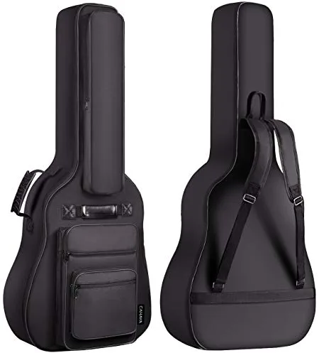 CAHAYA Funda para Guitarra Estuche Guitarra Acústica Impermeable con 6 Bolsillos Acolchada de 8 mm Versión Multibolsillos CY0181