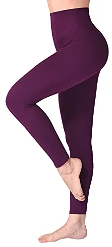 SINOPHANT Mallas Deporte Mujer de Cintura Alta, Leggins de Control de Abdomen Opacas, Elásticas, Leggings Mujer Vestir, Suaves como la Mantequilla S-M 1 Piezas Ciruela púrpura