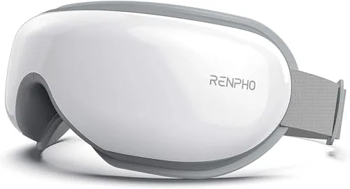 RENPHO Eyeris 1- Masajeador de ojos con calor, Música Bluetooth, Masaje vibratorio,Plegable masajeador ocular para aliviar la tensión ocular Ojos secos Mejorar el sueño regalo dia de la madre