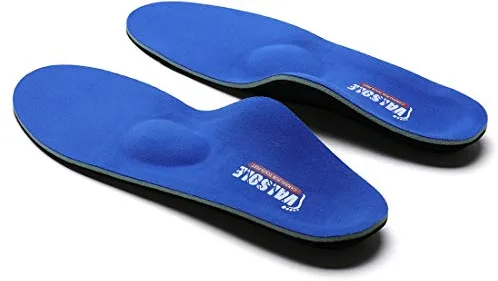 VALSOLE Plantillas Ortopédicas soportes de arco y talones la absorción de choque- para el dolor de talón, pie plano, Fascitis Plantar, dolor de rodilla y espalda (41-42 EU (270mm), V107B-Azul)