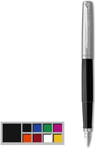 Parker Jotter Originals pluma estilográfica | acabado negro clásico | plumín mediano| tinta negra y azul