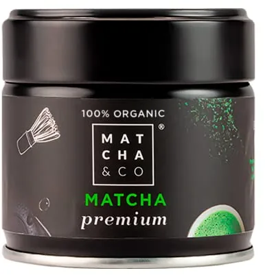 Matcha & CO Té Matcha Premium 100% Ecológico, Grado Premium Ceremonial, en Polvo Orgánico de Japón, 100% Natural, Té Verde, 30 Gramos - Matcha & CO