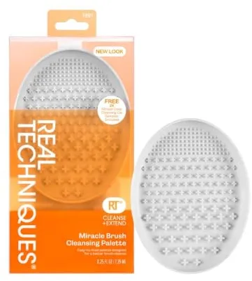 REAL TECHNIQUES Paleta de limpieza de brochas con muestra de gel para limpieza de brochas de maquillaje