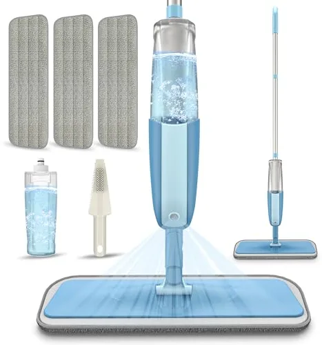 MEXERRIS Mopa con Pulverizador, Mopa Fregona Mopas de Limpieza Suelos Spray Mop Microfibra Mopa Spray para el Hogar, Cocina, Azulejos, Madera Dura, Madera, Cerámica, Laminado
