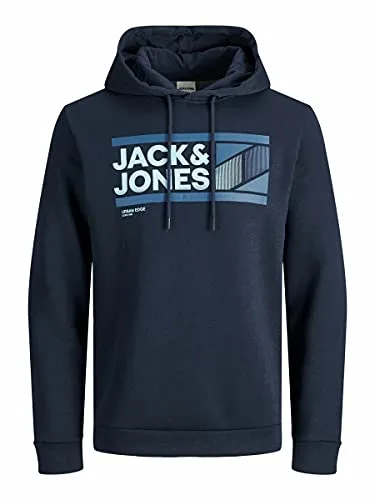 JACK & JONES Jjecorp Logo Sweat Hood Capucha, Navy Blue Detail 3, L para Hombre